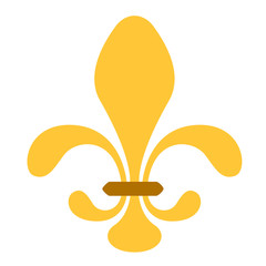 Golden fleur de lys symbol. Vector illustration design