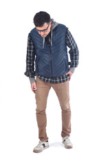 man thinking and looking down