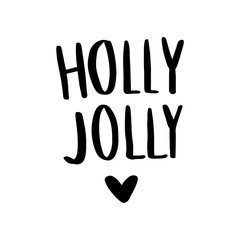 Vector hand drawn lettering phrases. Merry Christmas and Happy New Year