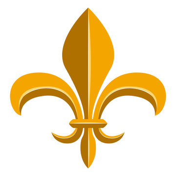 Golden fleur de lys symbol. Vector illustration design