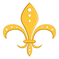 Golden fleur de lys symbol. Vector illustration design