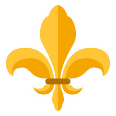 Golden fleur de lys symbol. Vector illustration design