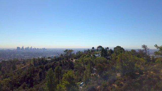 Drone video of the Griffith observatory Los angeles