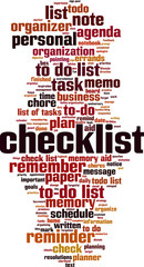 Obraz premium Checklist word cloud