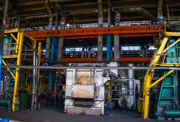 A huge industrial kiln for burning iron and metal products. Blacksmith's Production Workshop
