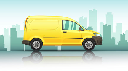 Conceptual vector illustration of van fast delivery service