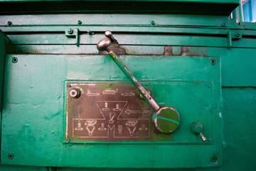 Machine control lever. Old Soviet design. Industrial tourism.