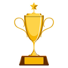 Isolated golden trophy image. Vector illustration design