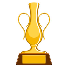 Isolated golden trophy image. Vector illustration design