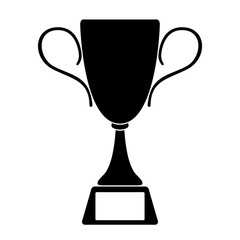 Silhouette of a golden trophy. Vector illustration design