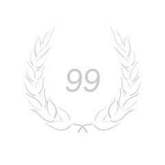 Lorbeerkranz - Jubiläum - 99 - Piktogramm - Symbol - grau