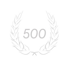 Lorbeerkranz - Jubiläum - 500 - Piktogramm - Symbol - grau