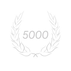 Lorbeerkranz - Jubiläum - 5000 - Piktogramm - Symbol - grau