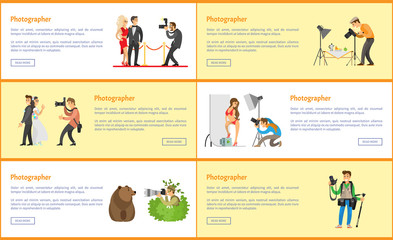 Photographer Profession Info Promo Banners Set