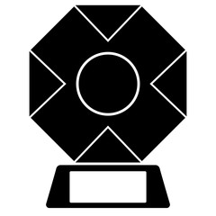 Silhouette of a golden trophy. Vector illustration design