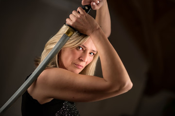 Female fighter with sword