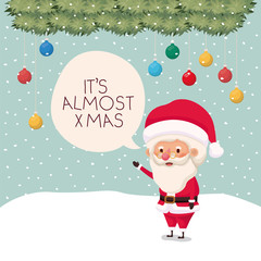 santa claus in snowscape with speech bubble