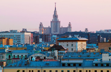 Obraz premium View of the beautiful city of Moscow Photos taken in autumn 2018, architecture, sky, buildings 