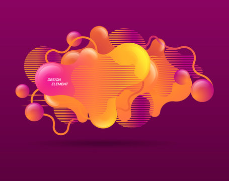 Abstract modern graphic element. Dynamic colored form and line. Gradient abstract banner with flowing liquid shapes. Template for the design of a logo, flyer or presentation. Vector background.