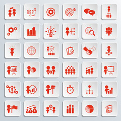 Business strategy icon set