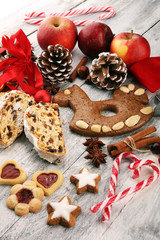 cookies, nuts and apples a christmas bakery concept