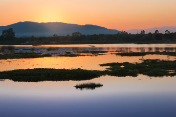 Fototapeta na wymiar Sunset in the lake
