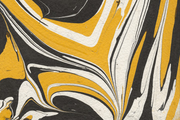 Gold marble ink paper textures on white background. Chaotic stylish abstract organic design.	