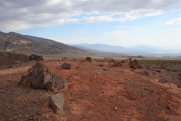 Red rocks and sand in Death Valley National Park, California