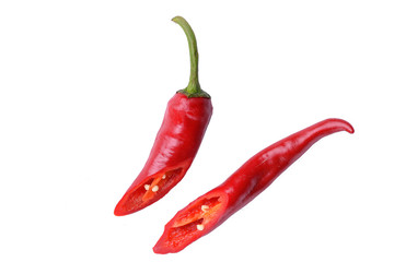 hot red pepper on white background