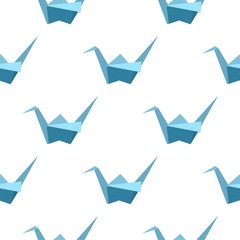 Seamless pattern with origami cranes.