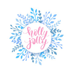 Merry Christmas and Happy New Year vector card. Holidays frame