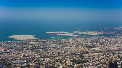 sea view in Dubai city, aerial scene
