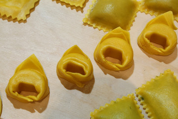 typical Italian tortellini homemade