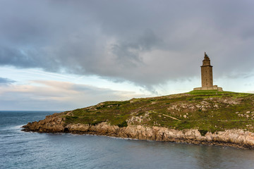Fototapeta na wymiar Tower of Hercules in A Coruna, Galicia, Spain.