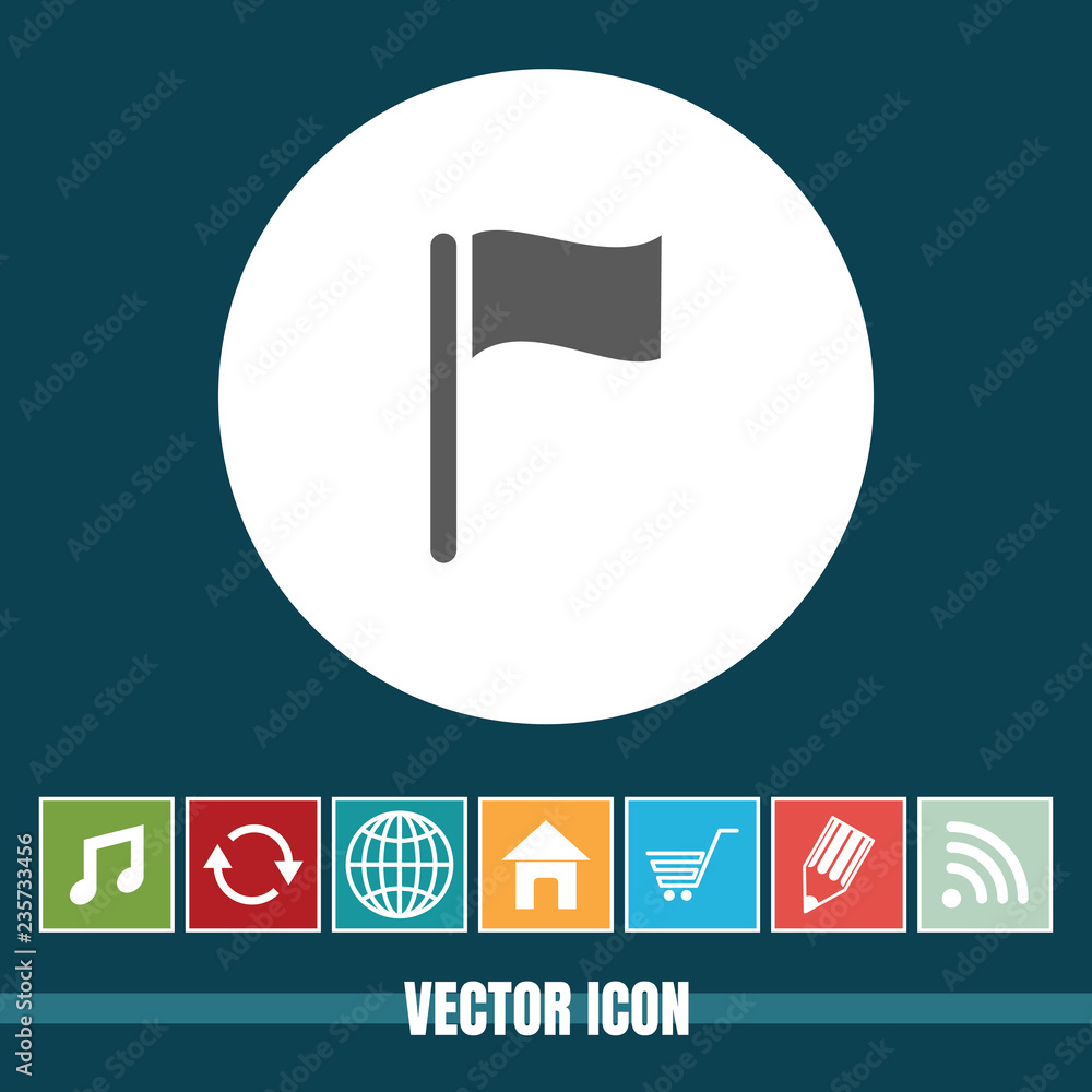 Poster very useful vector icon of flag with bonus icons very useful for mobile app, software & web
