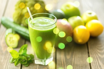 healthy juice made of freshly juiced fruits and vegetables