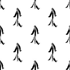 Obraz na płótnie Canvas Hand drawn ink fir tree. Vector illustration on white background. Seamless pattern