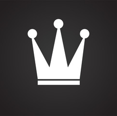 Crown icon on black background for graphic and web design, Modern simple vector sign. Internet concept. Trendy symbol for website design web button or mobile app.