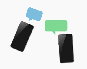 Mobile phone and incoming message icon vector background