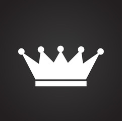 Crown icon on black background for graphic and web design, Modern simple vector sign. Internet concept. Trendy symbol for website design web button or mobile app.