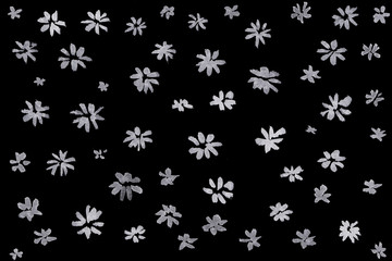 Black ink abstract background with waves and strokes on white paper background. Trendy look. Chaotic abstract organic design