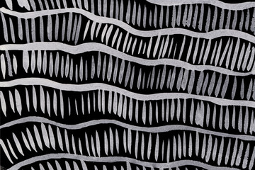Black ink abstract background with waves and strokes on white paper background. Trendy look. Chaotic abstract organic design