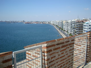 Views of Greece, inner city life and nature, view of Thessaloniki from the top of the White Tower