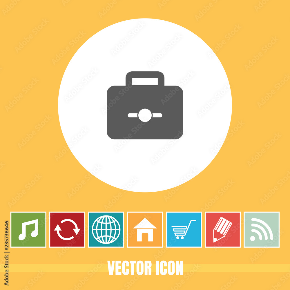 Poster very useful vector icon of tool suitcase with bonus icons very useful for mobile app, software & web