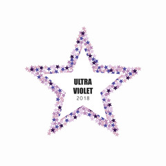 ultra violet Frame in the Form of Star with Text