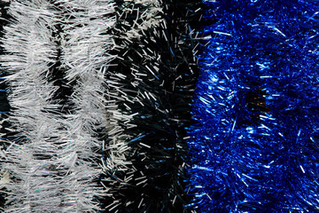 Christmas and New Year decorations, lights, rain and toys