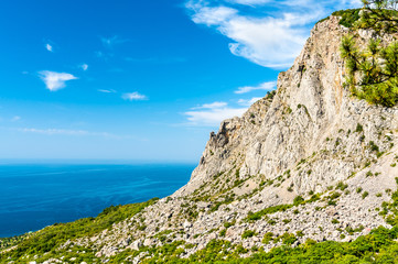 Fototapeta na wymiar The Crimean Mountains and the Black Sea at Foros