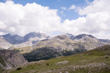 Fototapeta na wymiar Besteigung des Piz Daint vom Ofenpass, vorbei am Il Jalet über den Westgrad auf den Gipfel (2968m) und zurück.