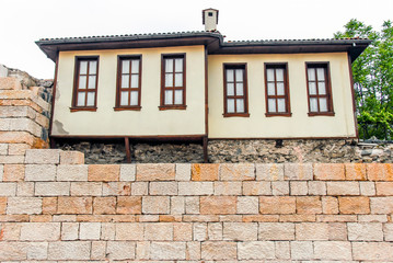 Bursa, Turkey, 29 April 2012: Historic Mansion at Tahtakale Door