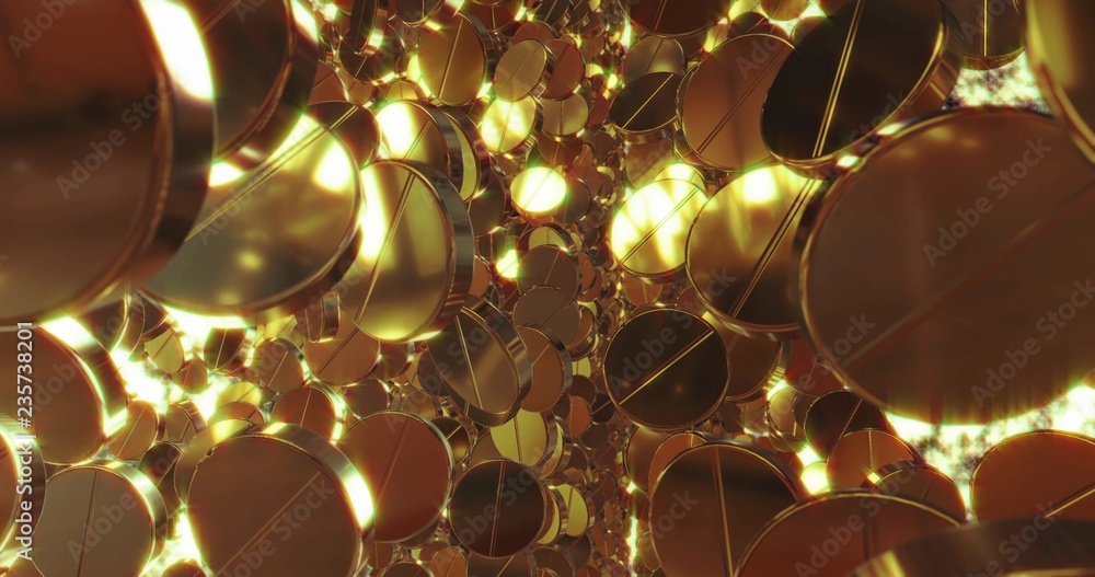 Poster abstract 3d graphics background with golden pills.